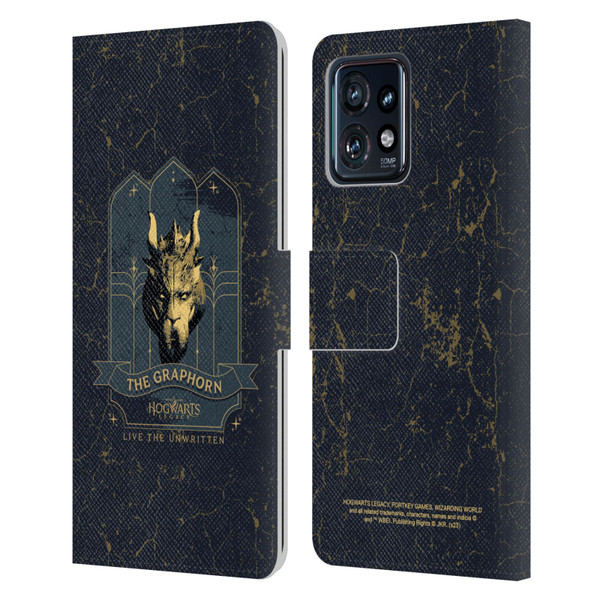Hogwarts Legacy Graphics The Graphorn Leather Book Wallet Case Cover For Motorola Moto Edge 40 Pro