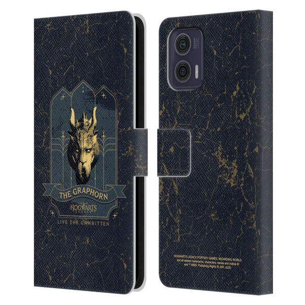 Hogwarts Legacy Graphics The Graphorn Leather Book Wallet Case Cover For Motorola Moto G73 5G