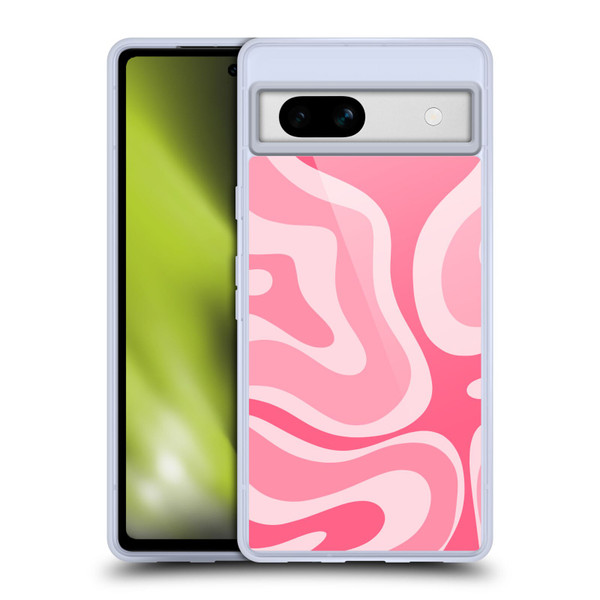 Kierkegaard Design Studio Art Modern Liquid Swirl Candy Pink Soft Gel Case for Google Pixel 7a