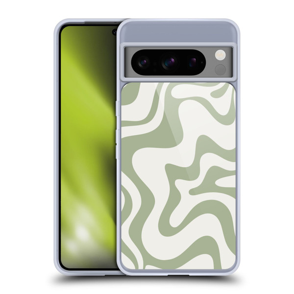 Kierkegaard Design Studio Art Retro Liquid Swirl Sage Green Soft Gel Case for Google Pixel 8 Pro