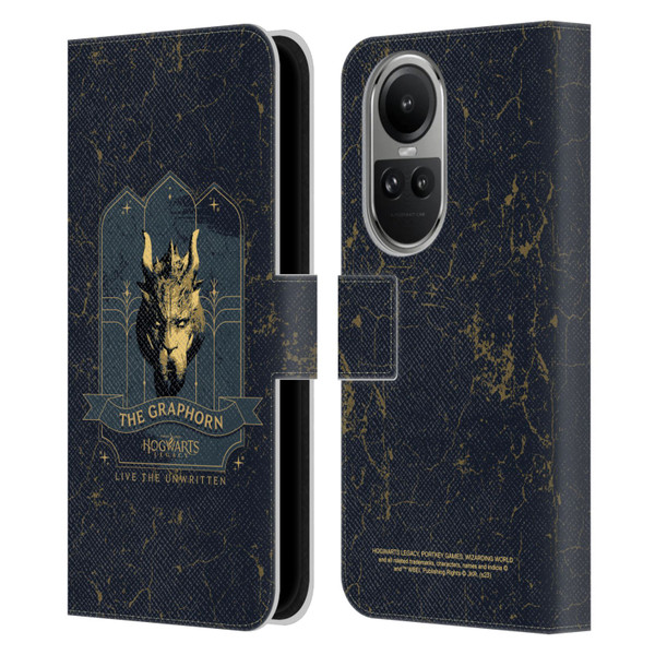 Hogwarts Legacy Graphics The Graphorn Leather Book Wallet Case Cover For OPPO Reno10 5G / Reno10 Pro 5G