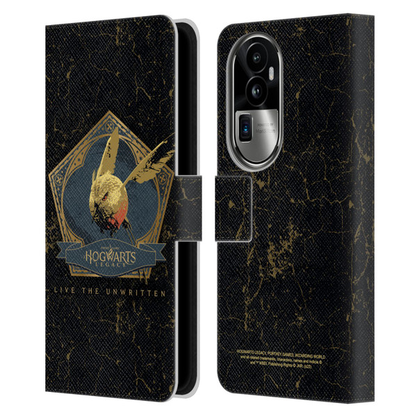 Hogwarts Legacy Graphics Golden Snidget Leather Book Wallet Case Cover For OPPO Reno10 Pro+