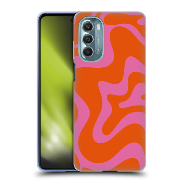 Kierkegaard Design Studio Retro Abstract Patterns Hot Pink Orange Swirl Soft Gel Case for Motorola Moto G Stylus 5G (2022)