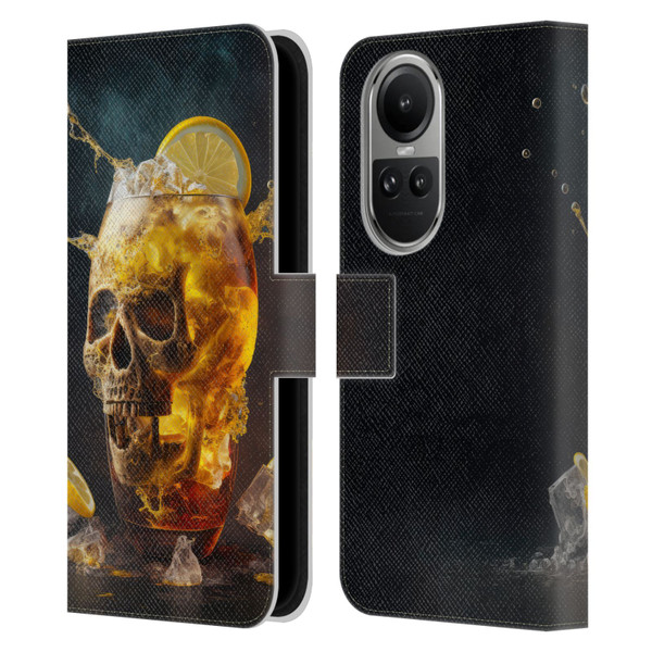 Spacescapes Cocktails Long Island Ice Tea Leather Book Wallet Case Cover For OPPO Reno10 5G / Reno10 Pro 5G