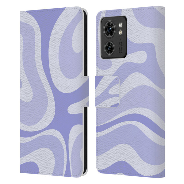 Kierkegaard Design Studio Art Modern Liquid Swirl Purple Leather Book Wallet Case Cover For Motorola Moto Edge 40