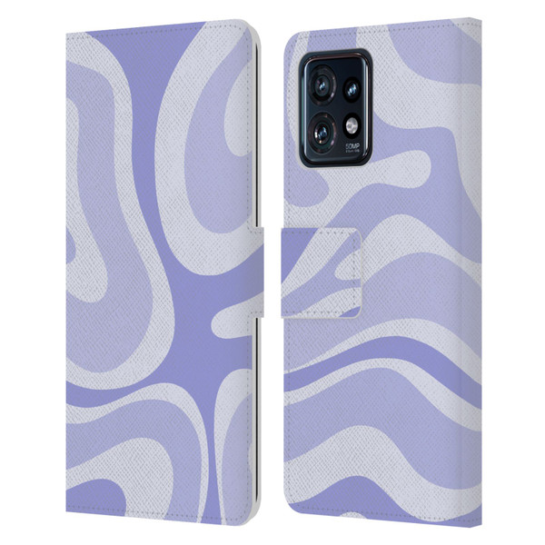 Kierkegaard Design Studio Art Modern Liquid Swirl Purple Leather Book Wallet Case Cover For Motorola Moto Edge 40 Pro