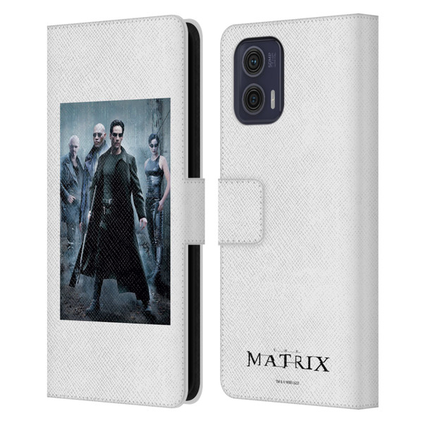 The Matrix Key Art Group 1 Leather Book Wallet Case Cover For Motorola Moto G73 5G