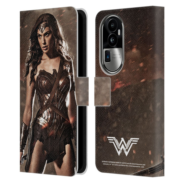 Batman V Superman: Dawn of Justice Graphics Wonder Woman Leather Book Wallet Case Cover For OPPO Reno10 Pro+