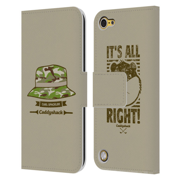 Caddyshack Graphics Carl Spackler Hat Leather Book Wallet Case Cover For Apple iPod Touch 5G 5th Gen