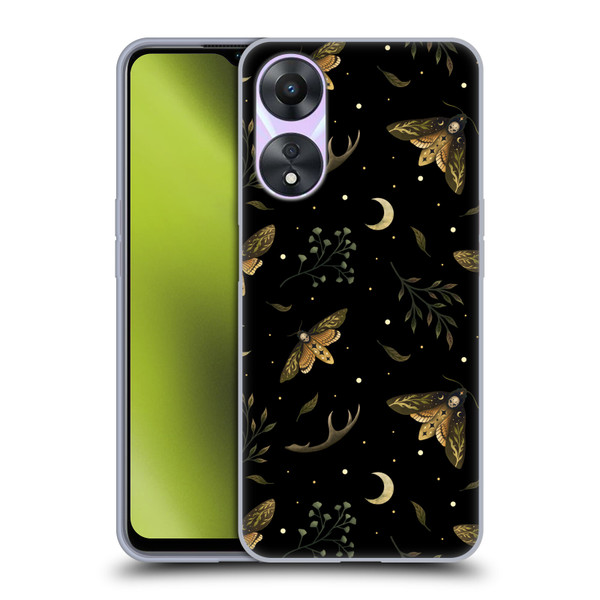 Episodic Drawing Pattern Death Head Moth Soft Gel Case for OPPO A78 5G