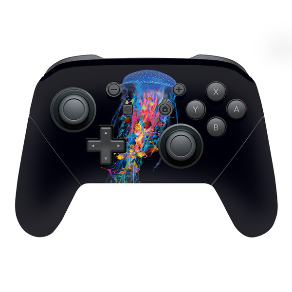 Dave Loblaw Sea 2 Blue Jellyfish Vinyl Sticker Skin Decal Cover for Nintendo Switch Pro Controller