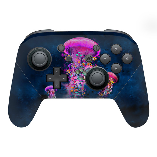 Dave Loblaw Sea 2 Pink Jellyfish Vinyl Sticker Skin Decal Cover for Nintendo Switch Pro Controller