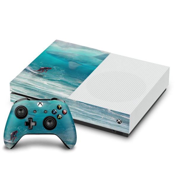 Dave Loblaw Sea 2 Shark Surfer Vinyl Sticker Skin Decal Cover for Microsoft One S Console & Controller