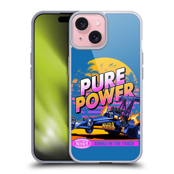 National Hot Rod Association Graphics Pure Power Soft Gel Case for Apple iPhone 15