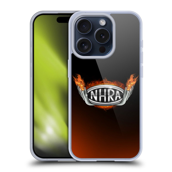 National Hot Rod Association Graphics Fire Logo Soft Gel Case for Apple iPhone 15 Pro
