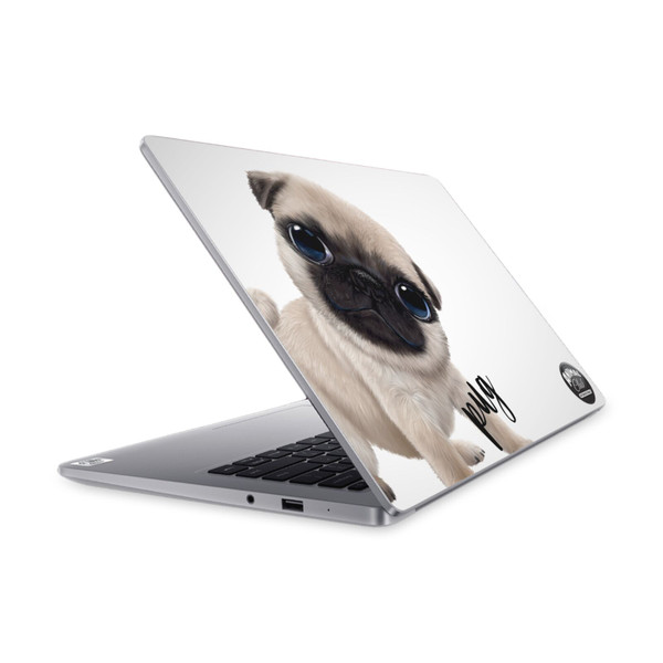 Animal Club International Faces Pug Vinyl Sticker Skin Decal Cover for Xiaomi Mi NoteBook 14 (2020)