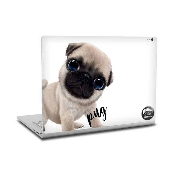 Animal Club International Faces Pug Vinyl Sticker Skin Decal Cover for Microsoft Surface Book 2