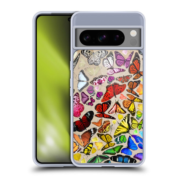 Anthony Christou Art Rainbow Butterflies Soft Gel Case for Google Pixel 8 Pro