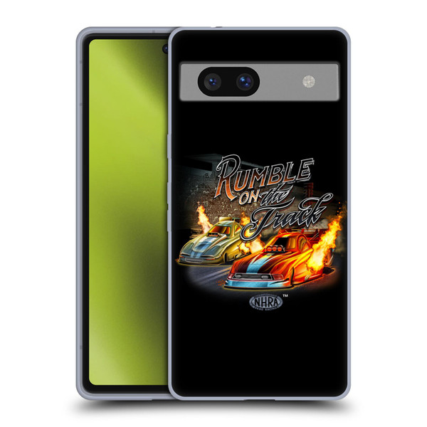 National Hot Rod Association Graphics Rumble On The Track Soft Gel Case for Google Pixel 7a