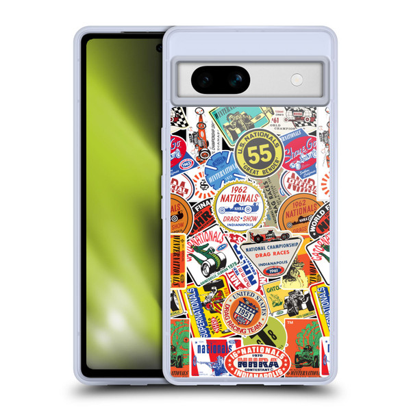 National Hot Rod Association Graphics Vintage Sticker Type Soft Gel Case for Google Pixel 7a
