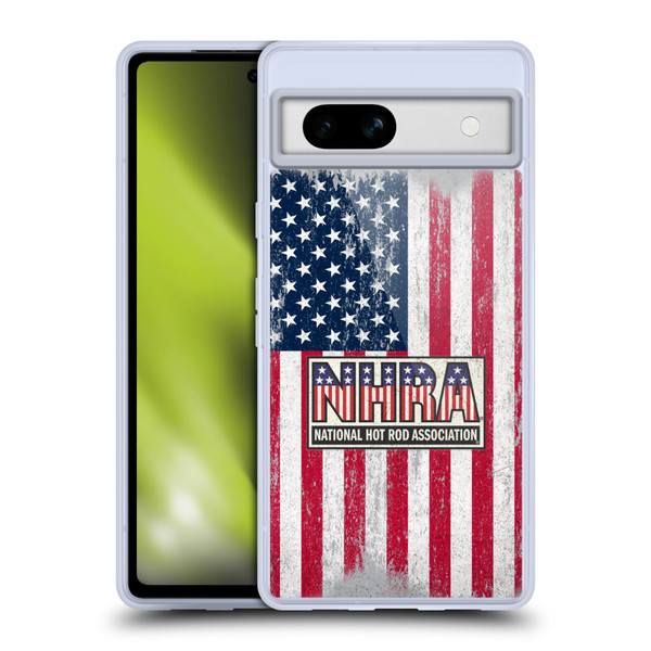 National Hot Rod Association Graphics US Flag Soft Gel Case for Google Pixel 7a