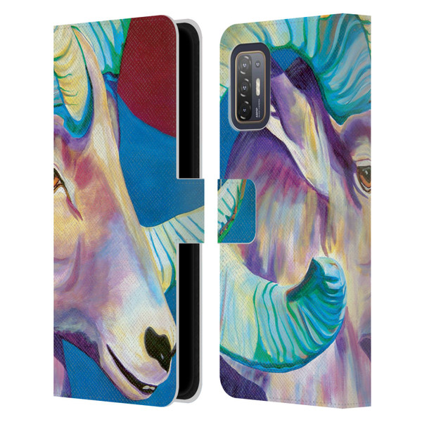 Jody Wright Animals Bighorn Leather Book Wallet Case Cover For HTC Desire 21 Pro 5G