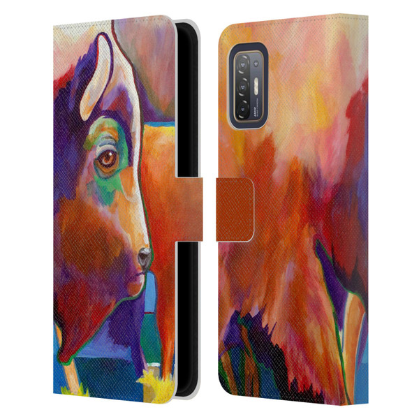 Jody Wright Animals Bison Leather Book Wallet Case Cover For HTC Desire 21 Pro 5G
