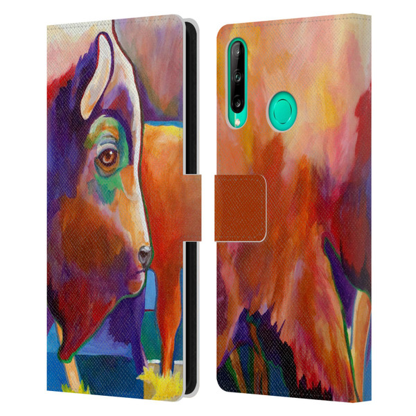 Jody Wright Animals Bison Leather Book Wallet Case Cover For Huawei P40 lite E