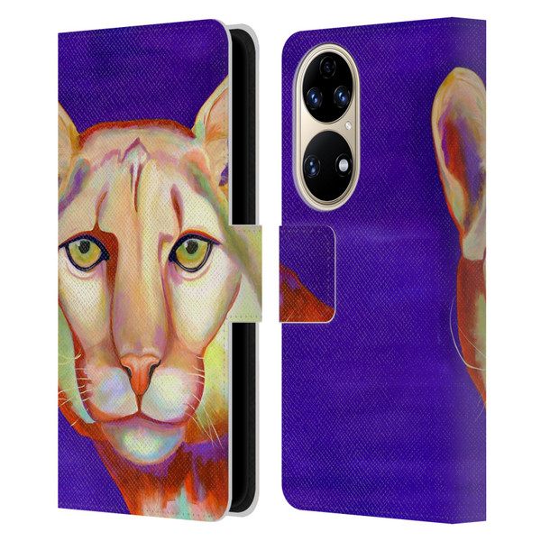 Jody Wright Animals Panther Leather Book Wallet Case Cover For Huawei P50