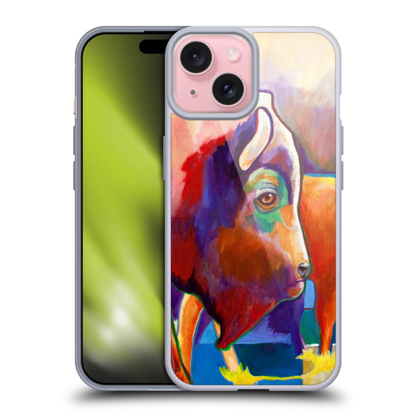Jody Wright Animals Bison Soft Gel Case for Apple iPhone 15
