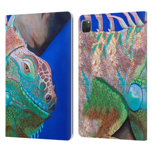 Jody Wright Animals Iguana Attitude Leather Book Wallet Case Cover For Apple iPad Pro 11 2020 / 2021 / 2022