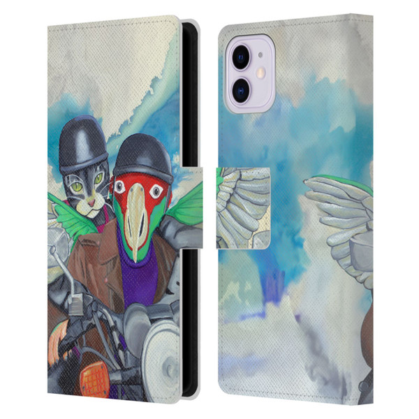 Jody Wright Animals Bikers Different Strokes Leather Book Wallet Case Cover For Apple iPhone 11