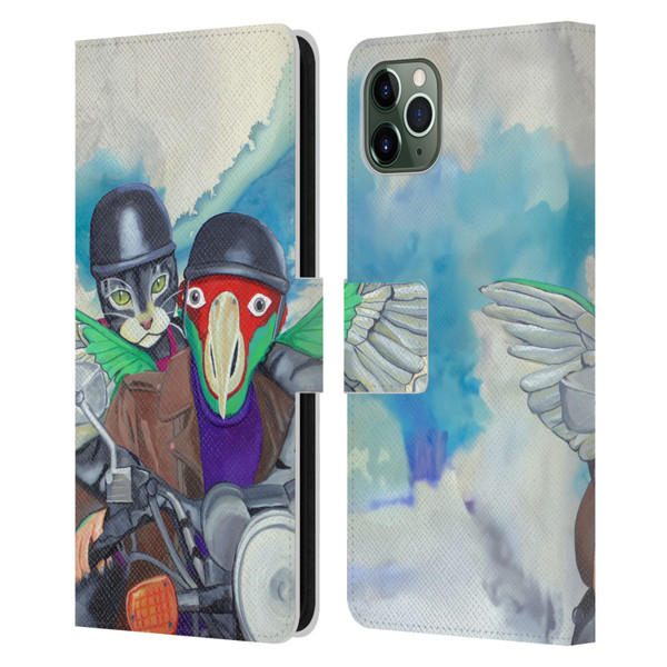 Jody Wright Animals Bikers Different Strokes Leather Book Wallet Case Cover For Apple iPhone 11 Pro Max