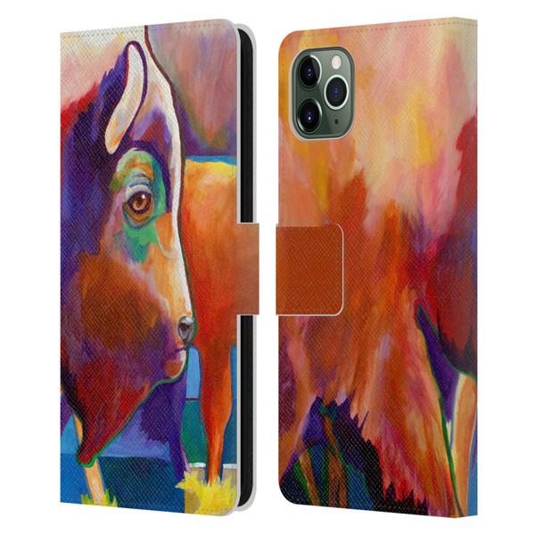 Jody Wright Animals Bison Leather Book Wallet Case Cover For Apple iPhone 11 Pro Max