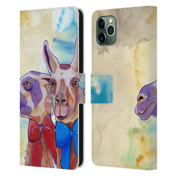 Jody Wright Animals Lovely Llamas Leather Book Wallet Case Cover For Apple iPhone 11 Pro Max