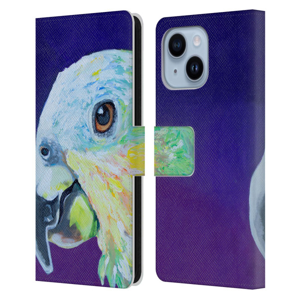 Jody Wright Animals Here's Looking At You Leather Book Wallet Case Cover For Apple iPhone 14 Plus