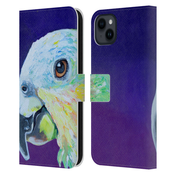 Jody Wright Animals Here's Looking At You Leather Book Wallet Case Cover For Apple iPhone 15 Plus