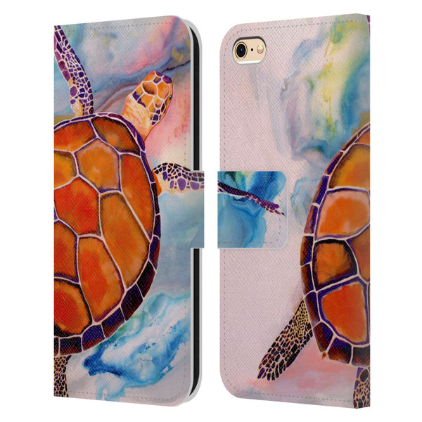 Jody Wright Animals Tranquility Sea Turtle Leather Book Wallet Case Cover For Apple iPhone 6 / iPhone 6s
