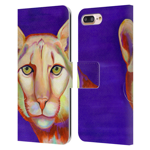 Jody Wright Animals Panther Leather Book Wallet Case Cover For Apple iPhone 7 Plus / iPhone 8 Plus