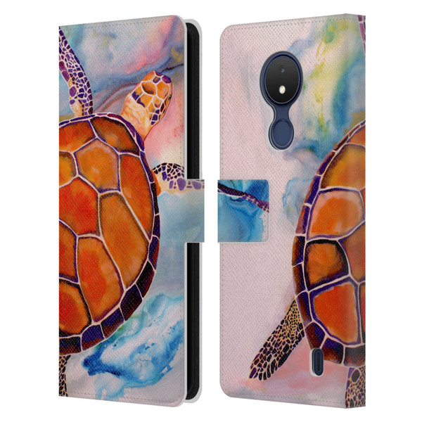 Jody Wright Animals Tranquility Sea Turtle Leather Book Wallet Case Cover For Nokia C21
