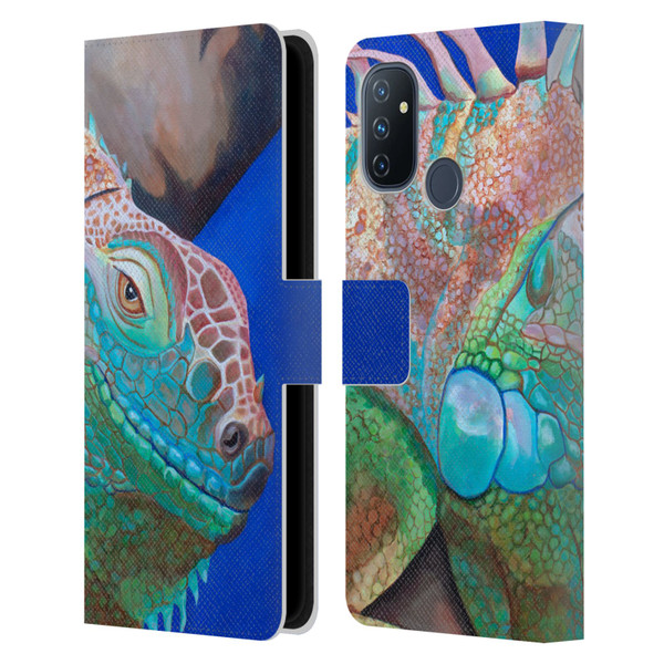 Jody Wright Animals Iguana Attitude Leather Book Wallet Case Cover For OnePlus Nord N100