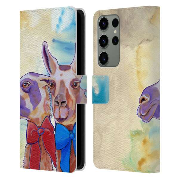 Jody Wright Animals Lovely Llamas Leather Book Wallet Case Cover For Samsung Galaxy S23 Ultra 5G