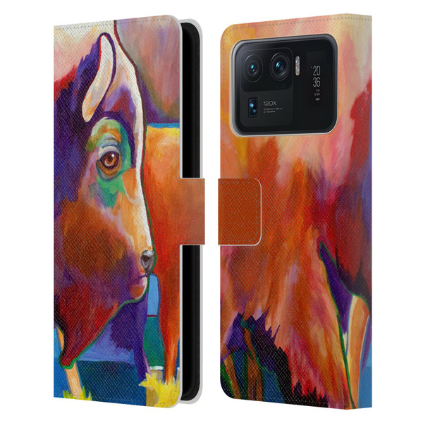 Jody Wright Animals Bison Leather Book Wallet Case Cover For Xiaomi Mi 11 Ultra
