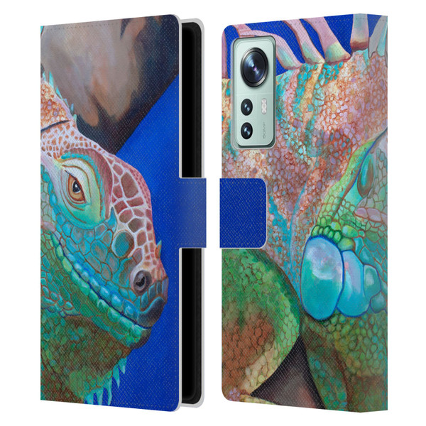 Jody Wright Animals Iguana Attitude Leather Book Wallet Case Cover For Xiaomi 12