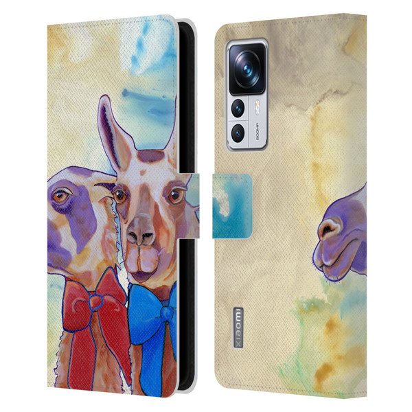 Jody Wright Animals Lovely Llamas Leather Book Wallet Case Cover For Xiaomi 12T Pro