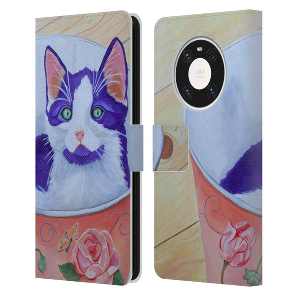 Jody Wright Dog And Cat Collection Bucket Of Love Leather Book Wallet Case Cover For Huawei Mate 40 Pro 5G