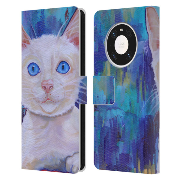 Jody Wright Dog And Cat Collection Pretty Blue Eyes Leather Book Wallet Case Cover For Huawei Mate 40 Pro 5G