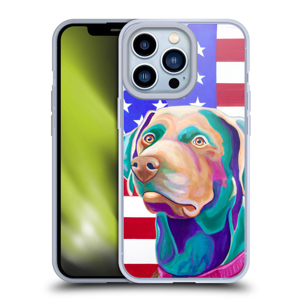 Jody Wright Dog And Cat Collection US Flag Soft Gel Case for Apple iPhone 13 Pro
