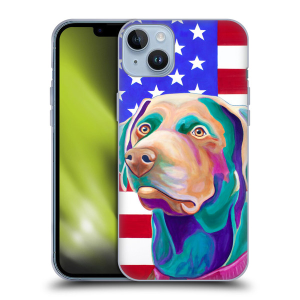 Jody Wright Dog And Cat Collection US Flag Soft Gel Case for Apple iPhone 14 Plus