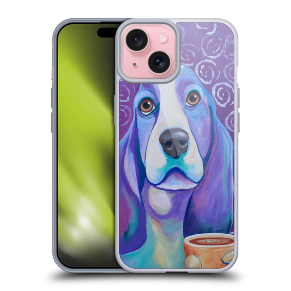 Jody Wright Dog And Cat Collection Caffeine Is Mandatory Soft Gel Case for Apple iPhone 15